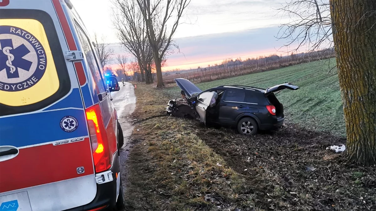 Czołowe zderzenie na drodze wojewódzkiej. Dwie osoby w szpitalu [ZDJĘCIA] - Zdjęcie główne