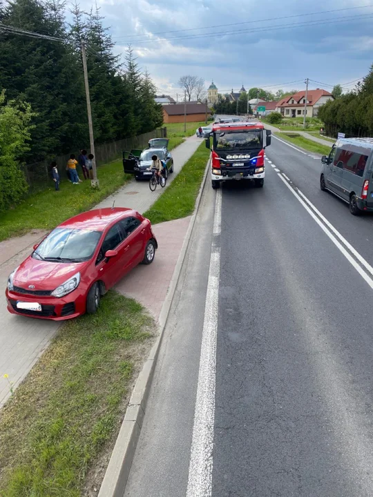 Zderzenie samochodów w Majdanie Królewskim [27.04.2024 r.]