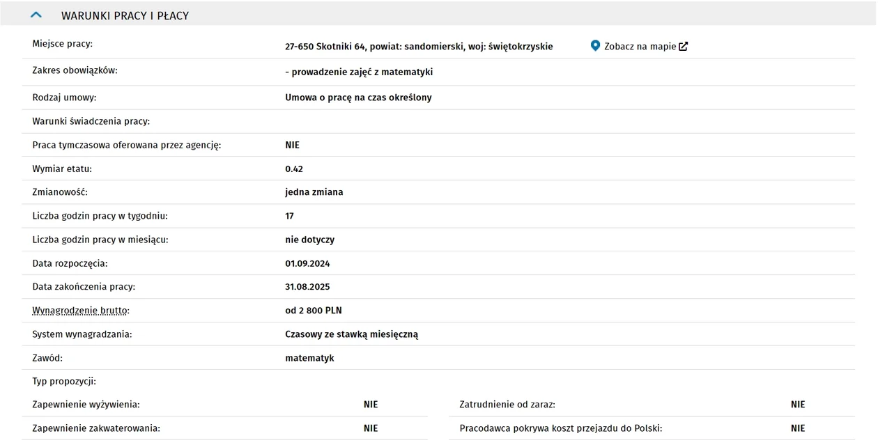 Oferta pracy: NAUCZYCIEL MATEMATYKI (17/40)