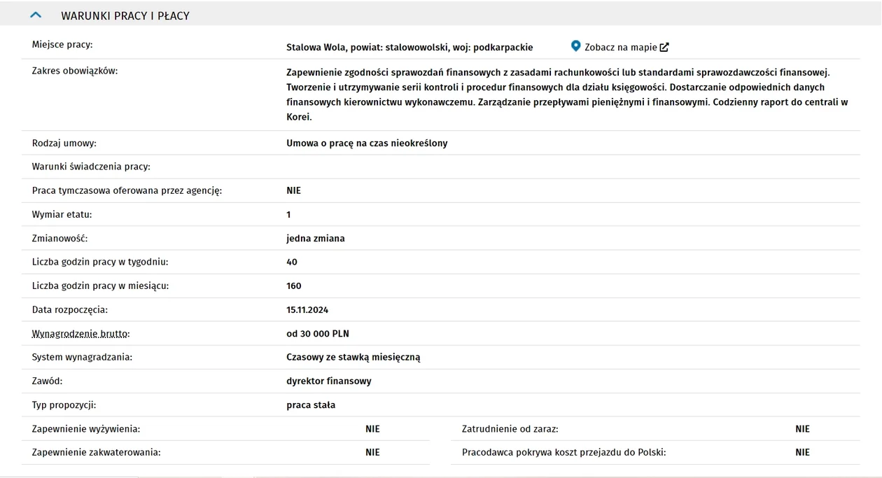Oferta pracy: DYREKTOR FINANSOWY