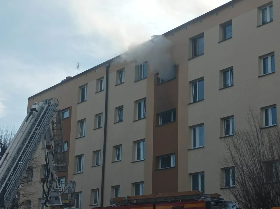 Pożar w bloku w Kolbuszowej