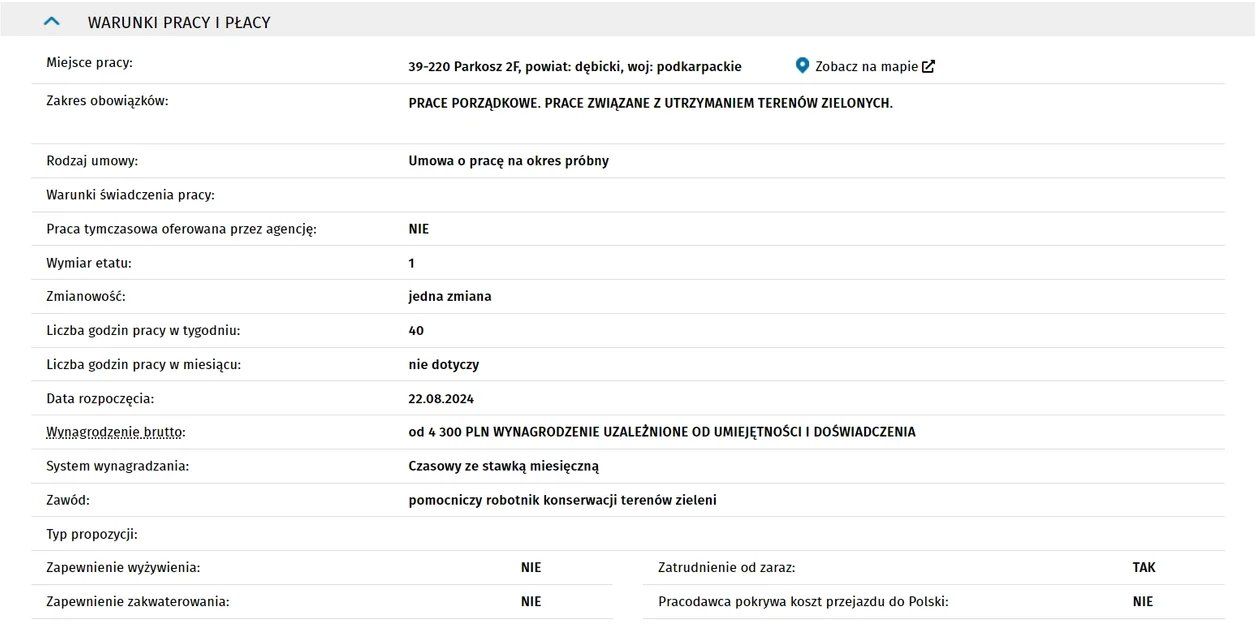Oferta pracy: PRACOWNIK KONSERWACJI TERENÓW ZIELENI