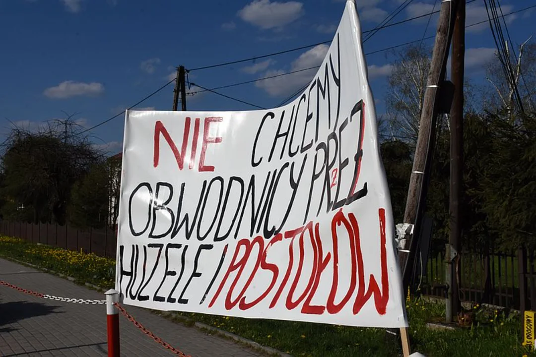Protest w Lesku przeciwko obwodnicy