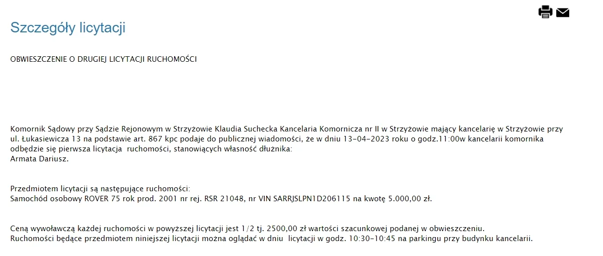 Auta i naczepy od komorników. Ceny są okazyjne