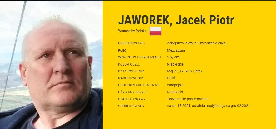 Jacek Jaworek. Ostatnie miejsce zameldowania: CZĘSTOCHOWA, WIERZBOWA 1/9/15