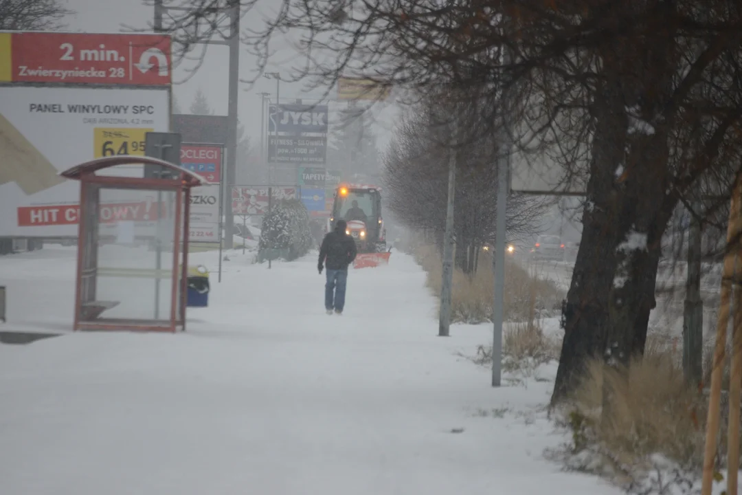 Śnieżyca na Podkarpaciu