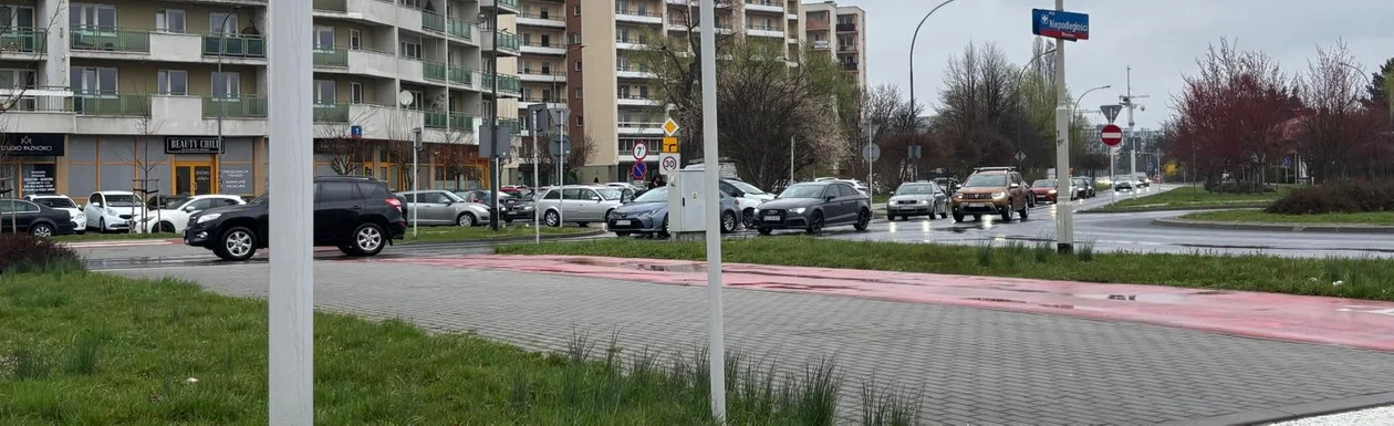 Kolizja na rondzie w Rzeszowie