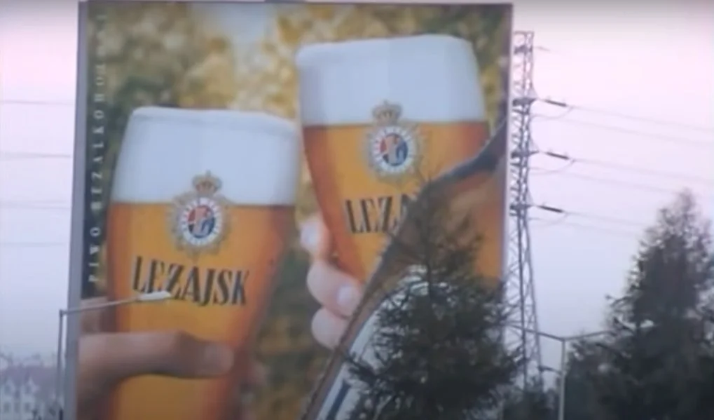 Wielki banner piwa Leżajsk.