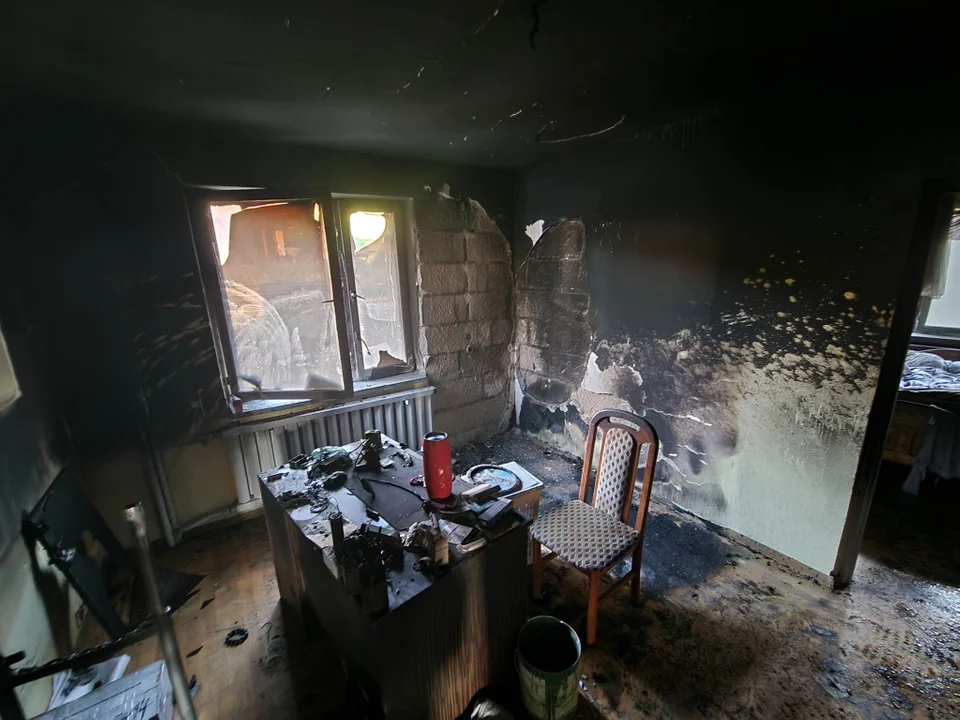 Pożar domu na Lisznej