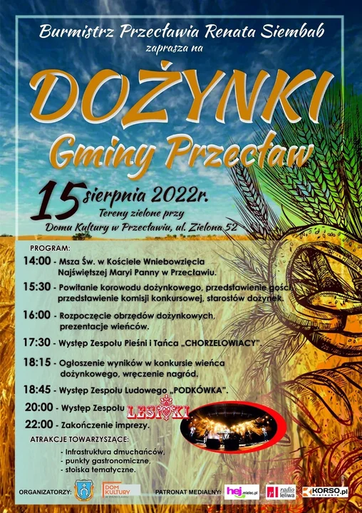 Koncerty, festiwale, dożynki, biegi - moc imprez od 12 do 15 sierpnia