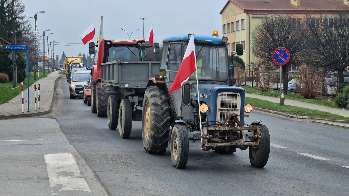 20 marca - protest rolników w Kolbuszowej