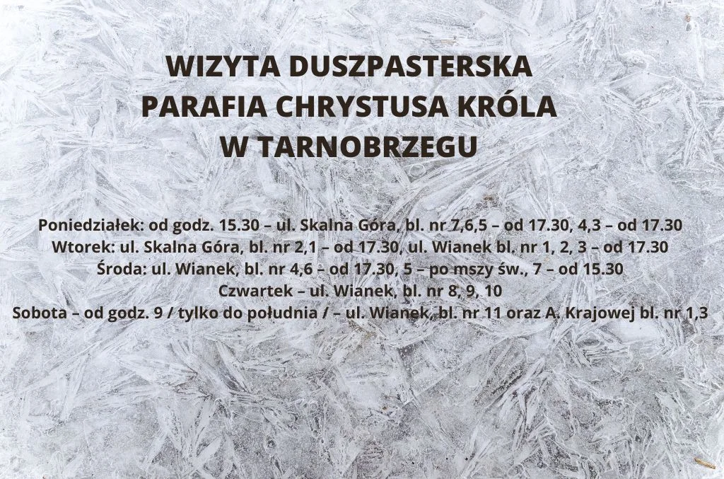 Wizyta duszpasterska w Tarnobrzegu - od 2 do 8 stycznia