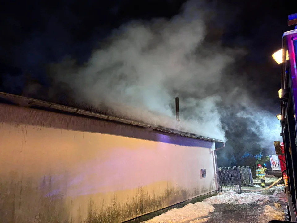 Pożar garażu w powiecie rzeszowskim