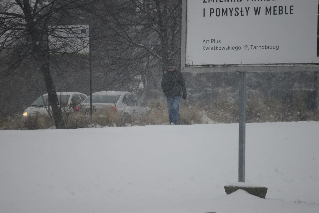 Śnieżyca na Podkarpaciu