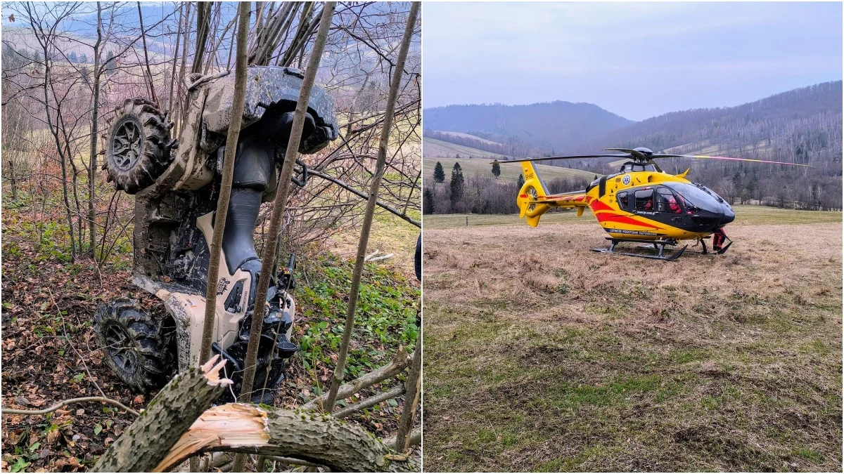 Wypadek quada w Bieszczadach