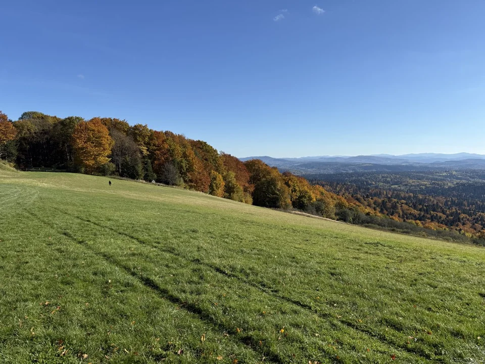 Jesienna panorama z szybowiska w Bezmiechowej
