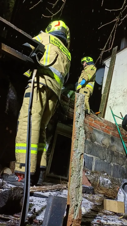 Pożar dachu w Hermanowej