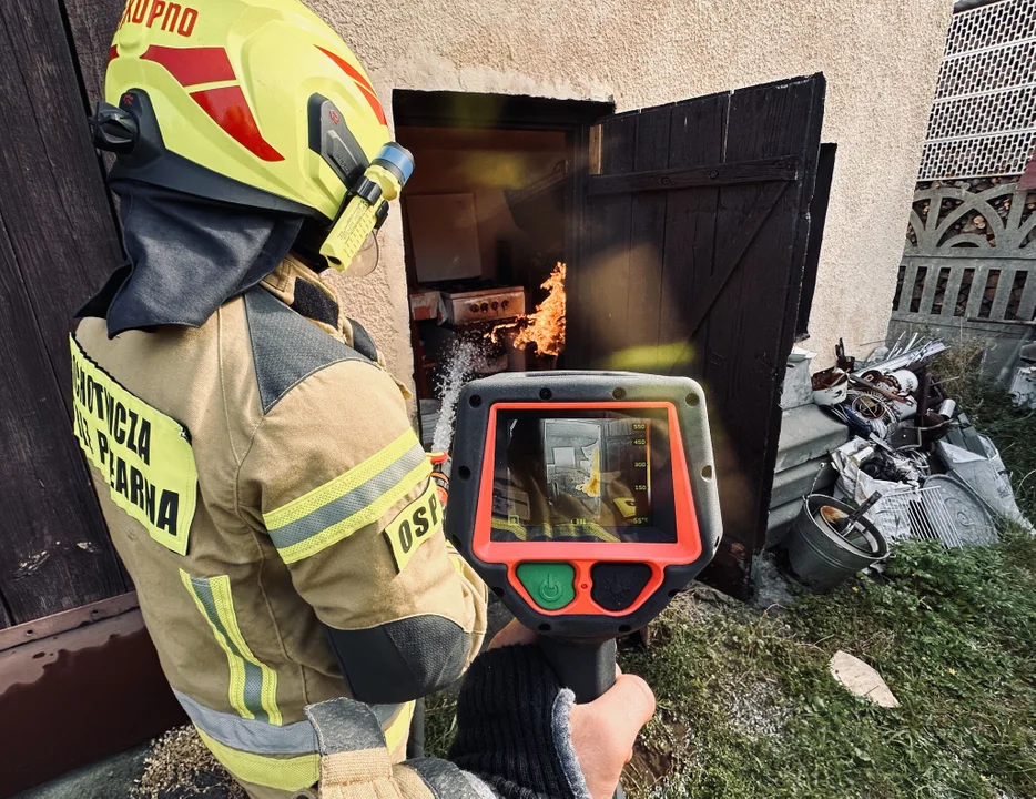 Pożar butli z gazem w Kupnie