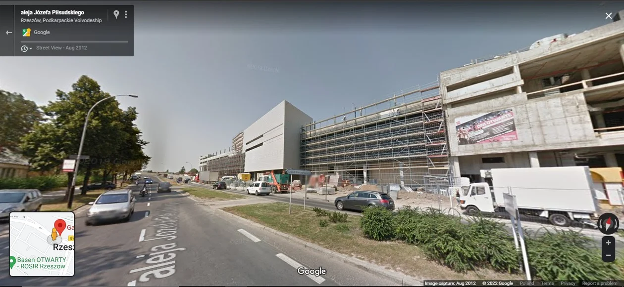 Budowa Galerii Rzeszów. Zobacz zdjęcia Google Street View sprzed 10 lat