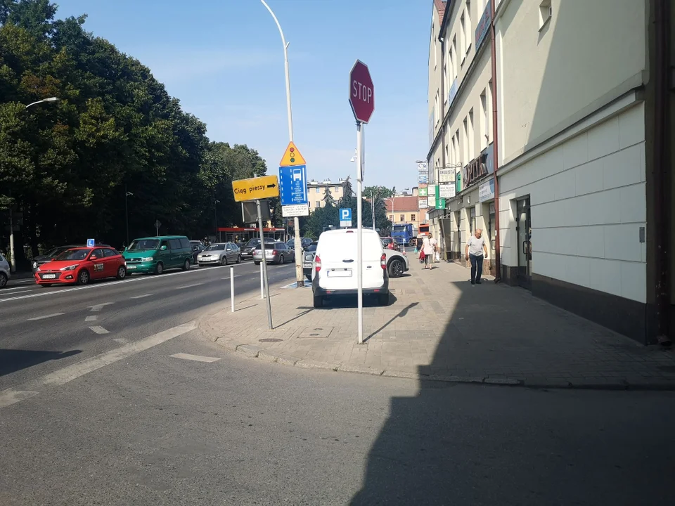 Słupki przeciw nieprawidłowemu parkowaniu przy al. Piłsudskiego. Zobacz różnicę na zdjęciach - Zdjęcie główne