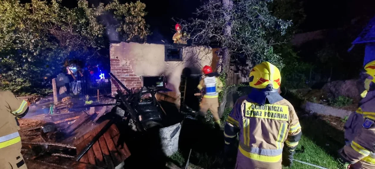 Pożar budynku gospodarczego w Hucie Komorowskiej