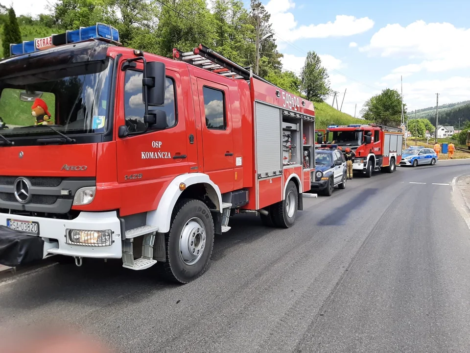 Wypadek motocyklisty w Komańczy