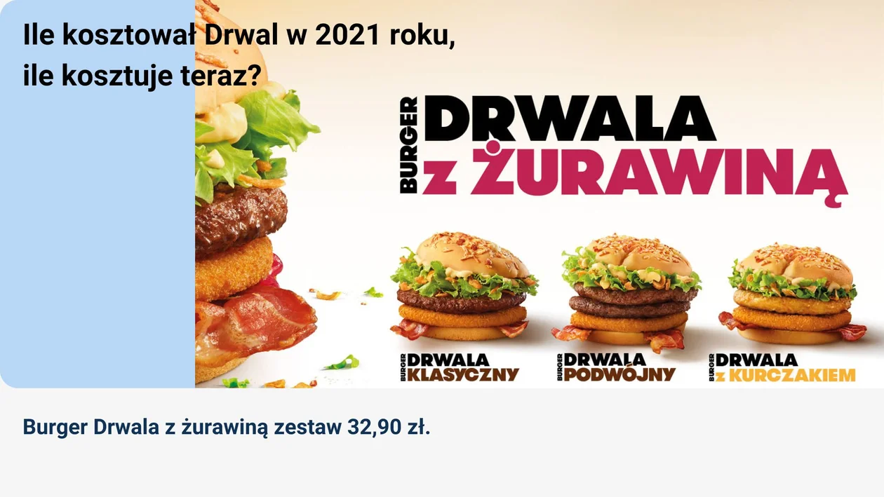 Drwal wrócił do McDonald's - o ile droższe są te kultowe bułki niż w 2021 roku?