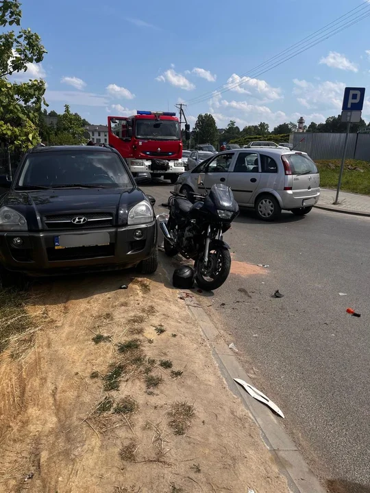 Zderzenie motocykla z oplem w Brzozowie