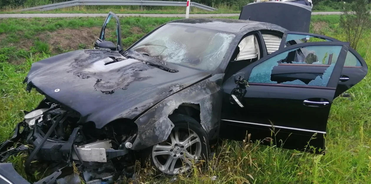 Pożar auta przy ul. Wolskiej w Kolbuszowej