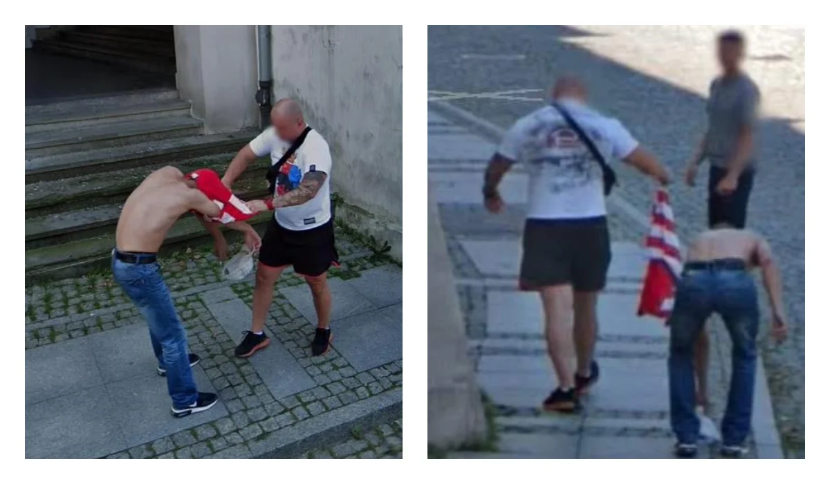 Kibicowskie porachunki w centrum Przemyśla uchwycone na Google Street View. Ktoś stracił koszulkę? [ZDJĘCIA] - Zdjęcie główne