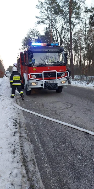 Pożar samochodu na trasie Przecław- Łączki Brzeskie