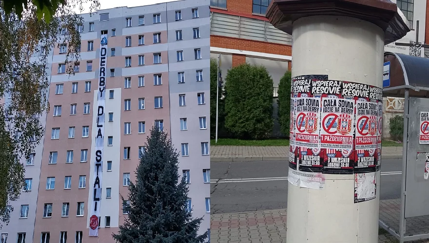 Kibice Stali i Resovii mobilizują się na derby. Mnóstwo plakatów i opraw na ulicach miasta [ZDJĘCIA]