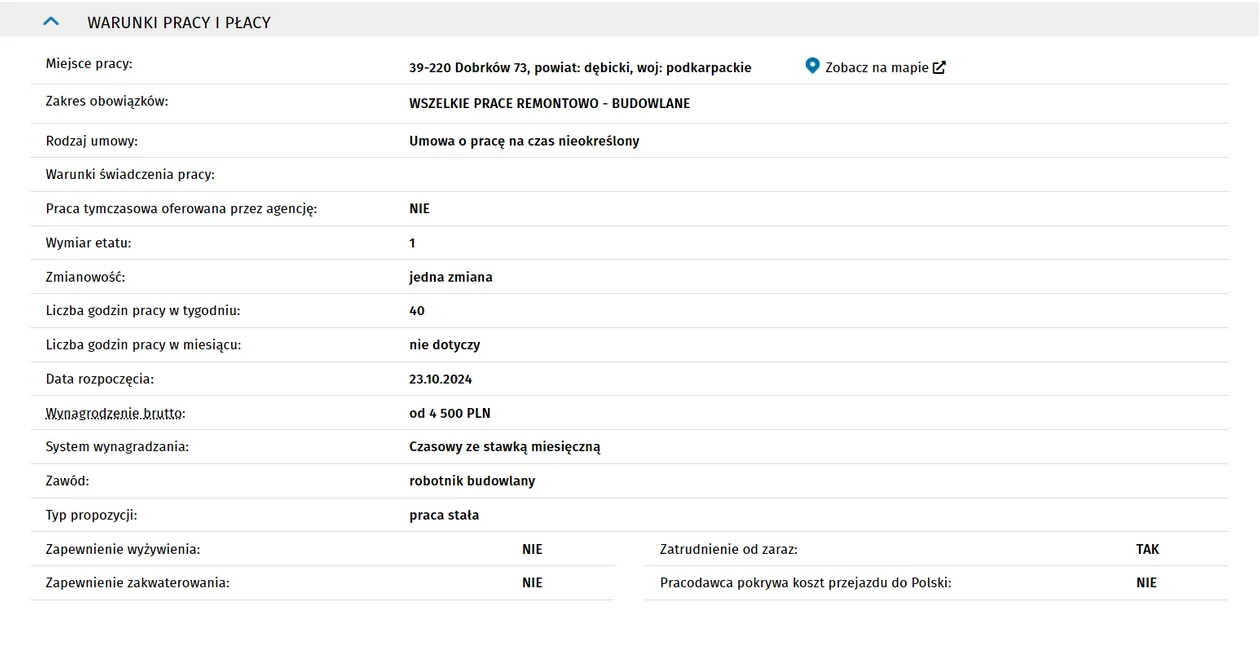 Oferta pracy: PRACOWNIK BUDOWLANY