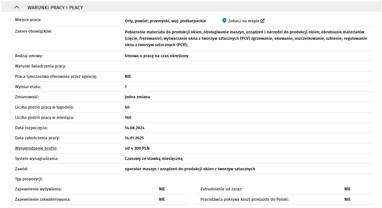 Oferta pracy: OPERATOR MASZYN I URZĄDZEŃ DO PRODUKCJI OKIEN Z TWORZYW SZTUCZNYCH