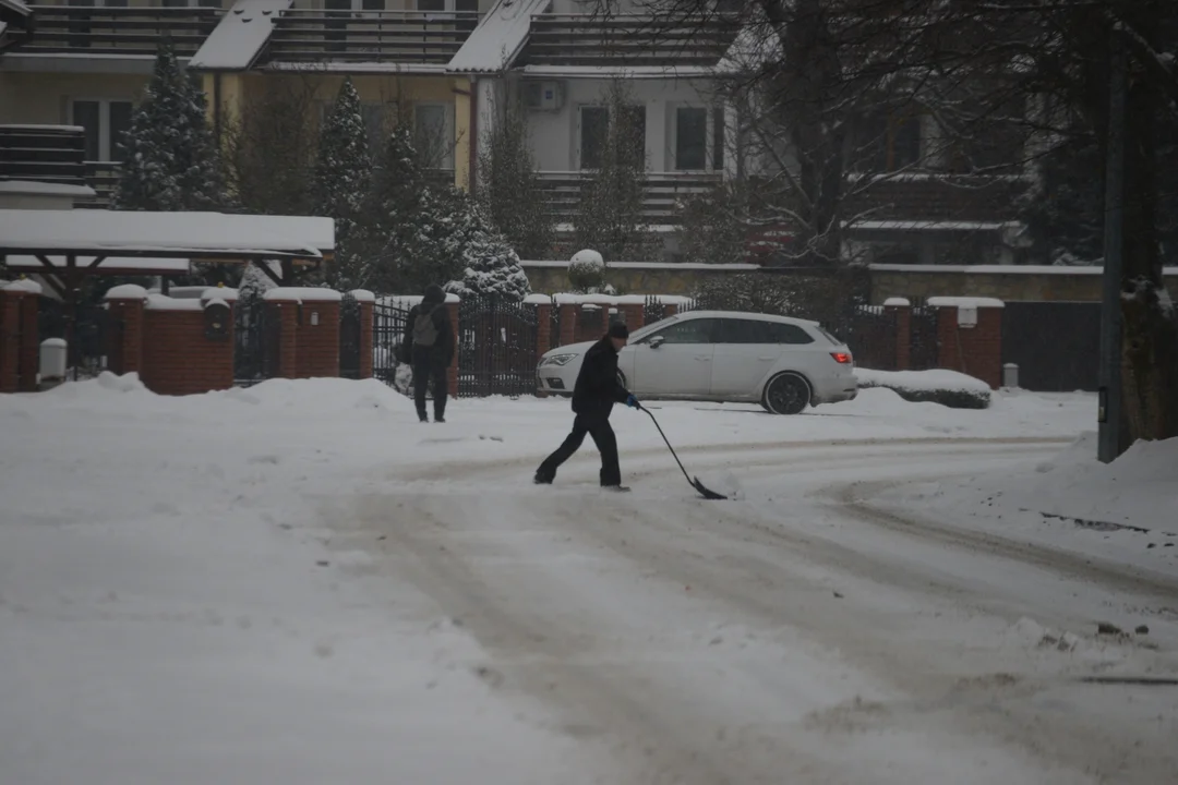 Śnieżyca na Podkarpaciu