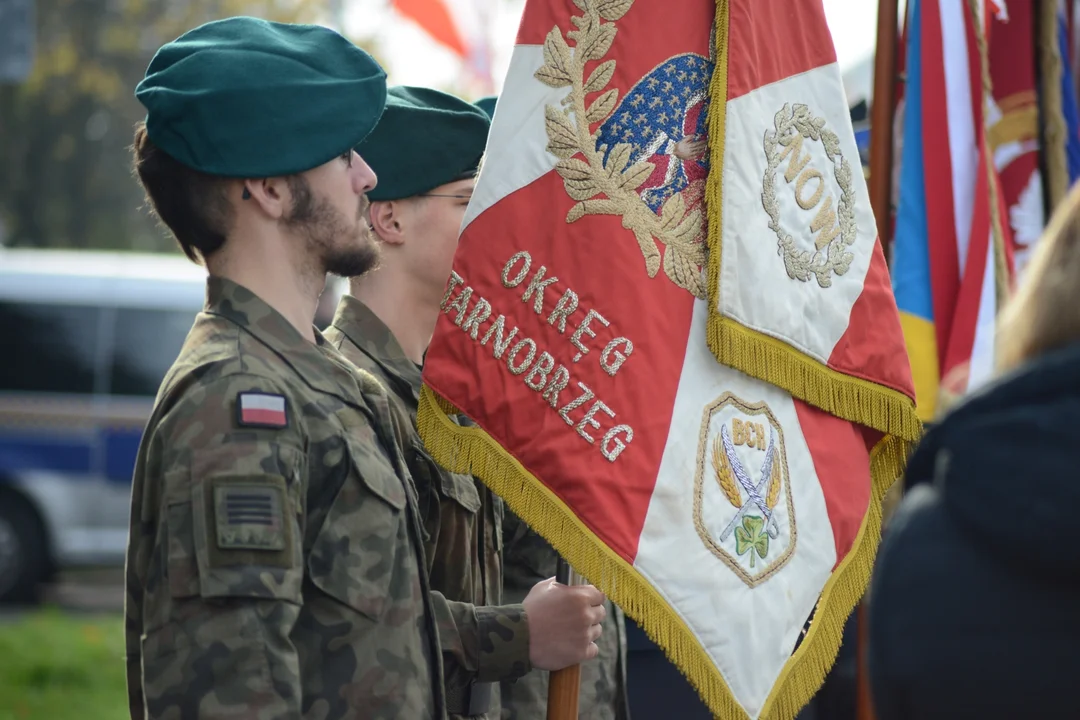 Narodowe Święto Niepodległości w Tarnobrzegu. Uroczystości przy pomniku Marszałka Józefa Piłsudskiego. - 104 lata temu narodziła się nowoczesna Polska - mówi prezydent miasta Dariusz Bożek [ZDJĘCIA - CZĘŚĆ 1]