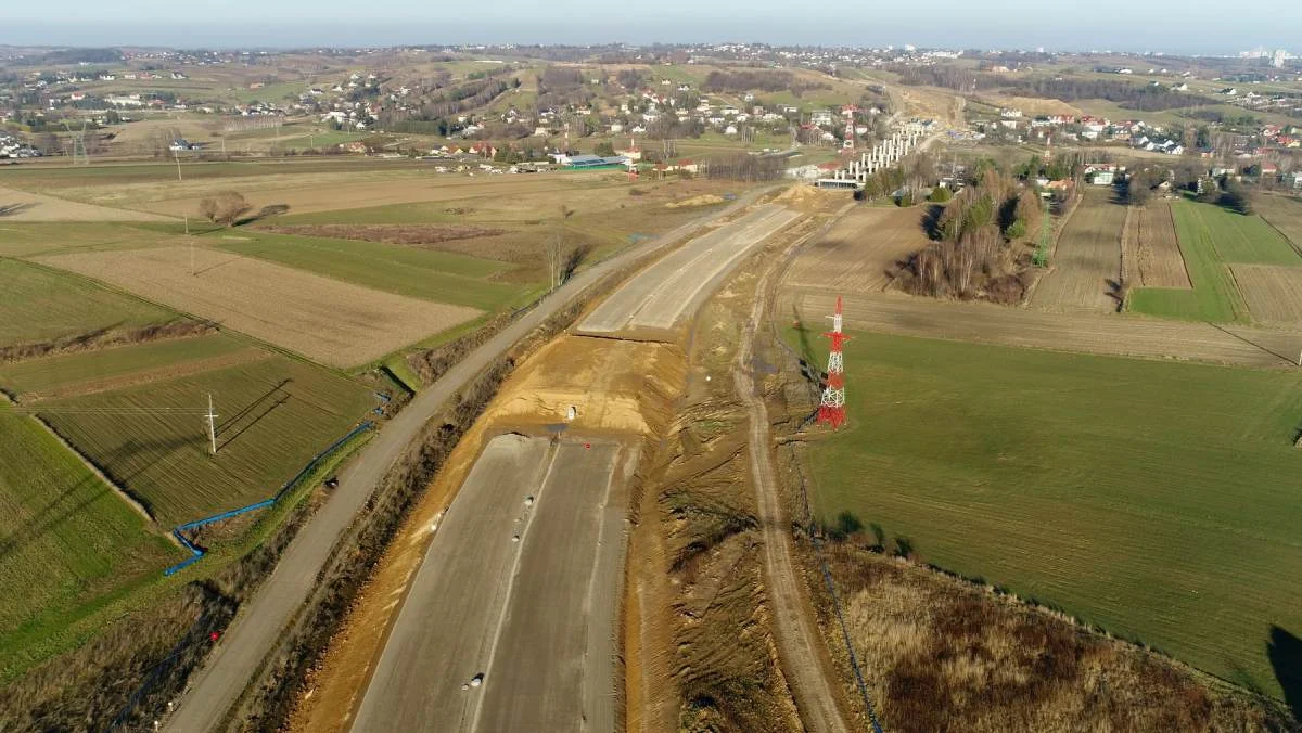 19 Rzeszów Południe - Babica. Widok na budowę estakady w Racławówce