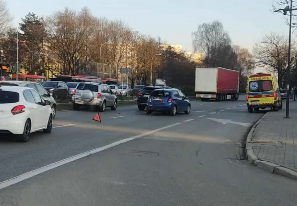 Wypadek na alei  Powstańców Warszawy w Rzeszowie