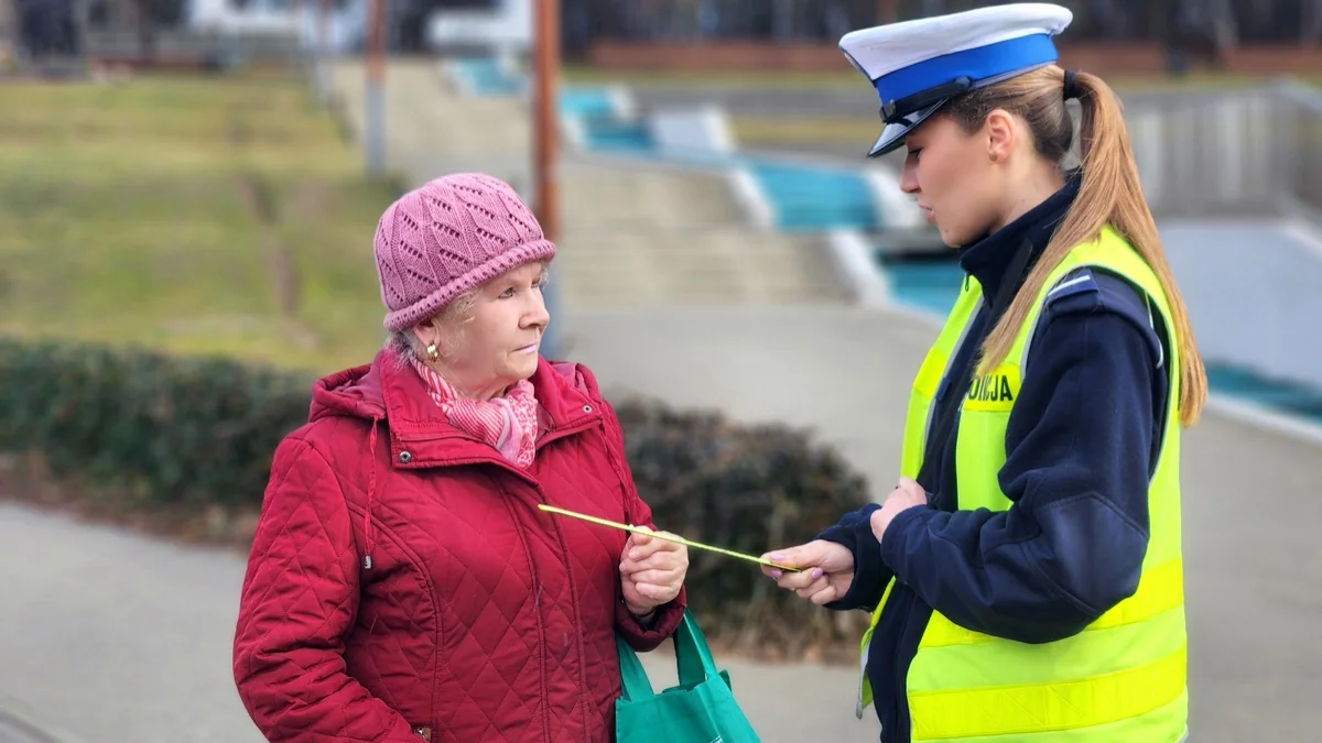 Mieleccy policjanci rozdali odblaski [ZDJĘCIA] - Zdjęcie główne