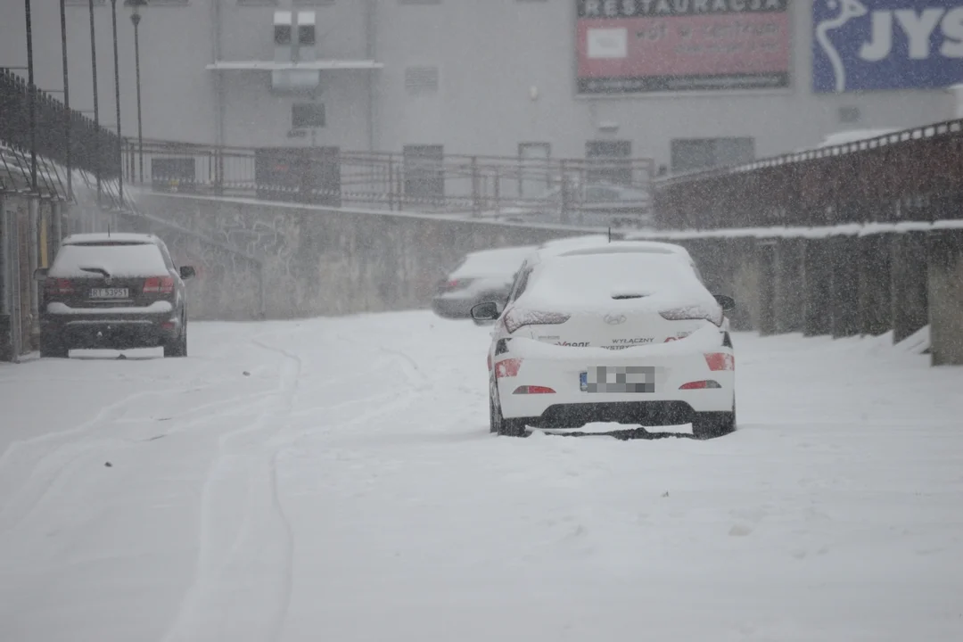 Śnieżyca na Podkarpaciu