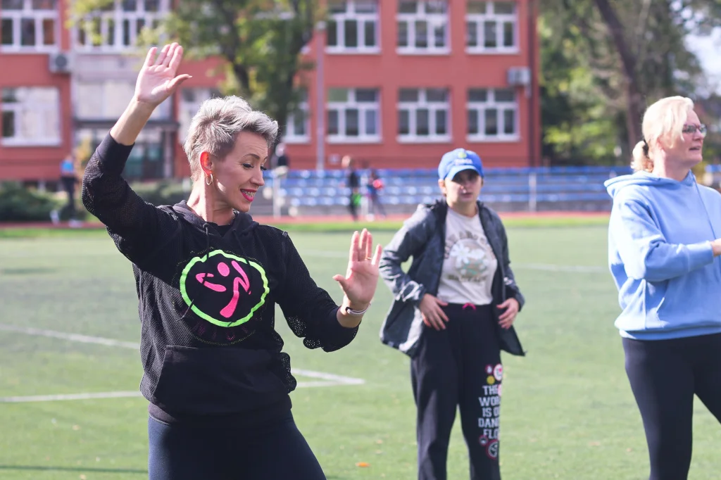 Zumba na stadionie Gryf w Mielcu