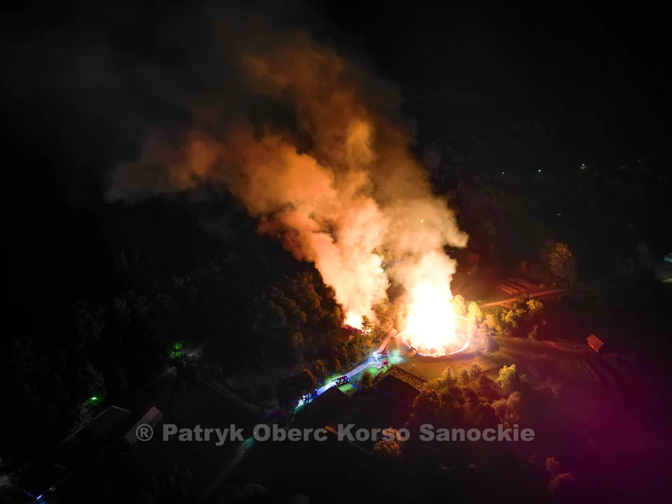 Pożar kościoła w sanockim skansenie