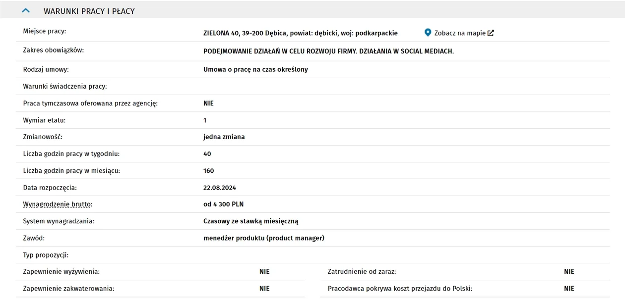 Oferta pracy: MENADŻER FIRMY ODZIEŻOWEJ
