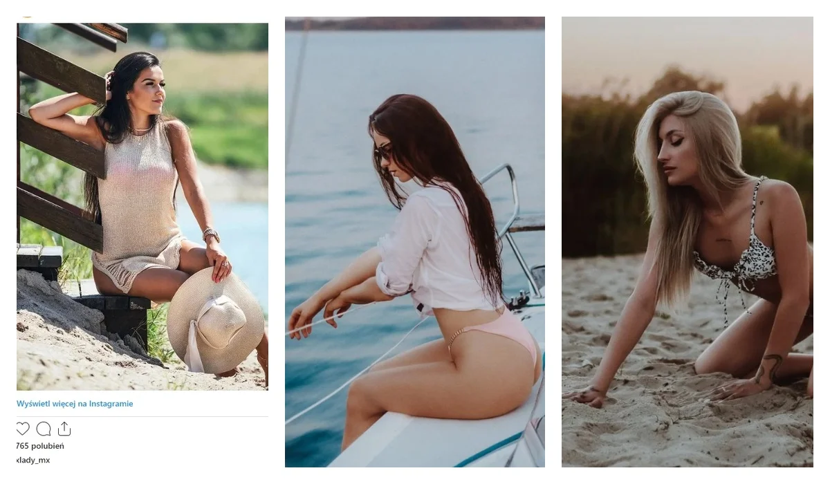 Jezioro Tarnobrzeskie i piękne kobiety na plaży