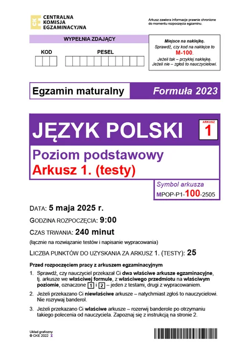 Matura z języka polskiego 2025