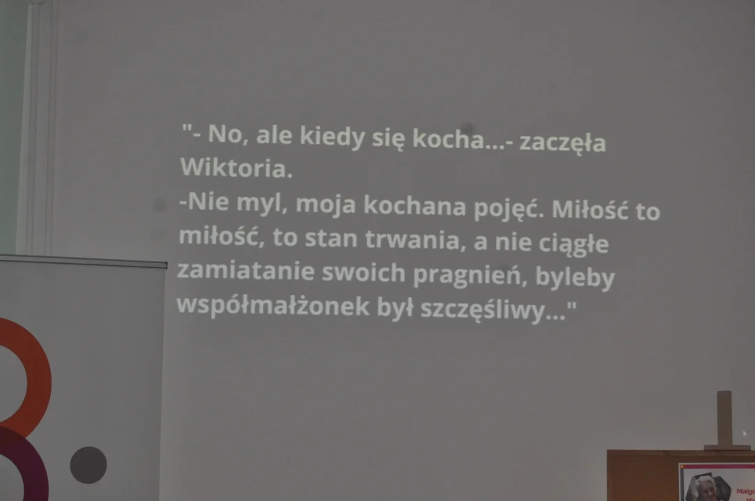 Małgorzata Matwij na spotkaniu autorskim w 27 marca 2023 r. w Przecławiu