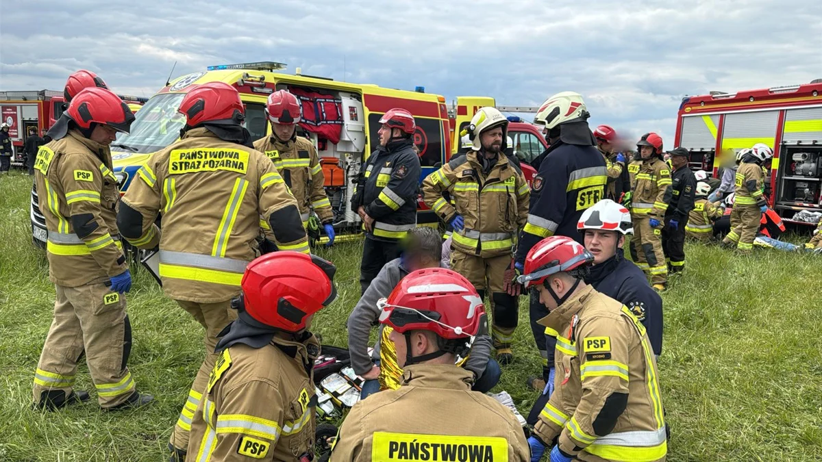 Wypadek w Krośnie - fot. straż pożarna