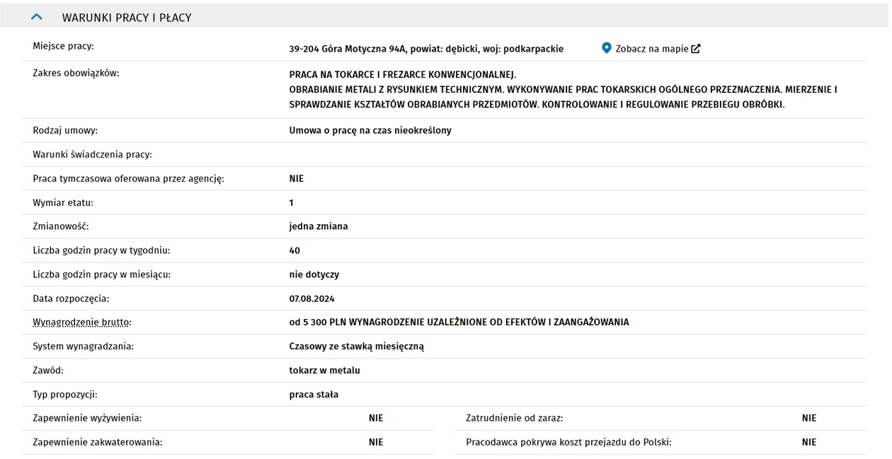 Oferta pracy: TOKARZ/FREZER