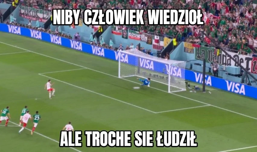 Mundial 2022: Zmarnowany rzut karny Roberta Lewandowskiego, bez goli w starciu Polska - Meksyk. Internauci już komentują [MEMY] - Zdjęcie główne