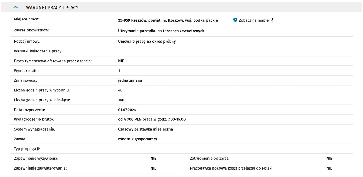 Oferta pracy: PRACOWNIK GOSPODARCZY